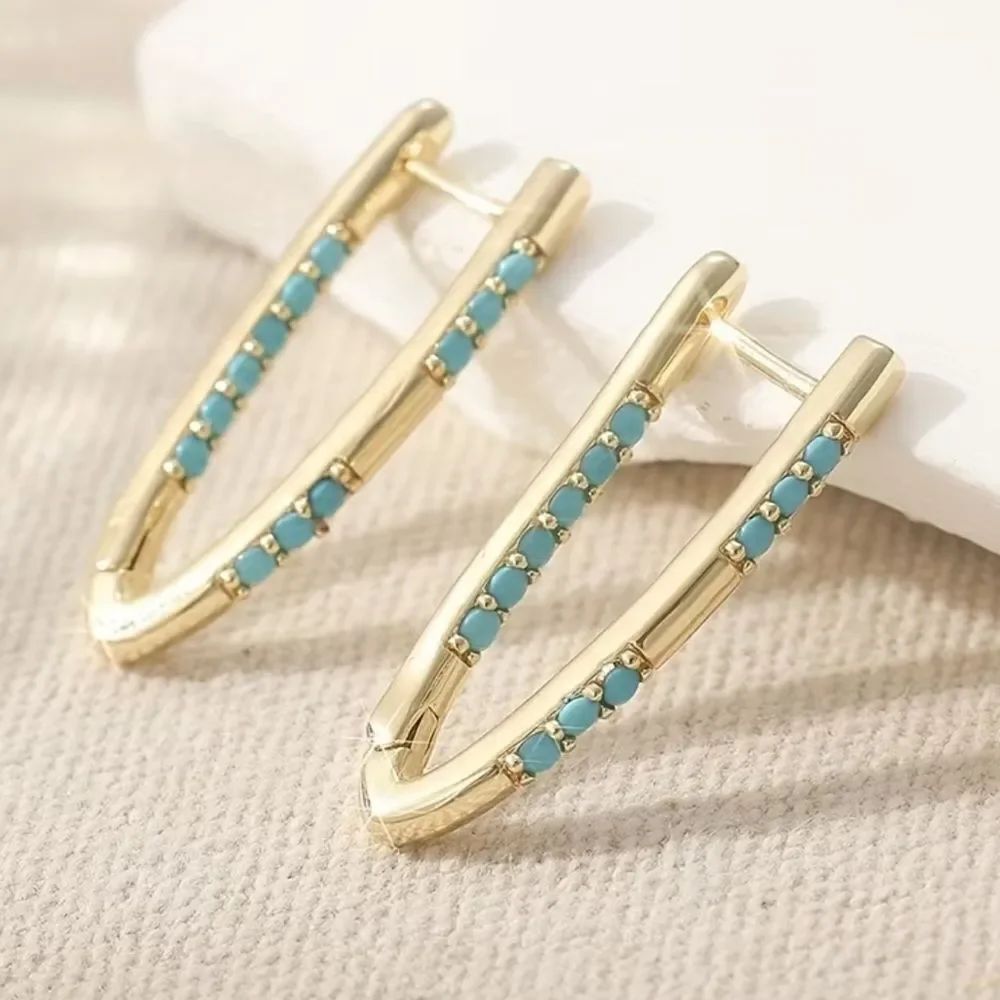 Diamond hoop earrings #2410